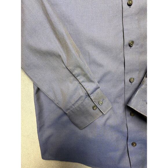 Kenneth Cole Reaction Wrinkle Free Long Sleeve Button Down Blue Mens M Slim Fit - Picture 3 of 8
